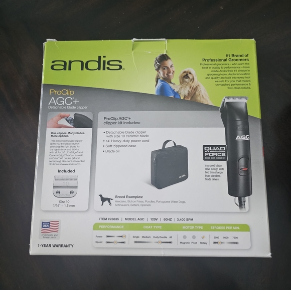 *FIRM* LNC Bundle Pet Trimmer- Andis Proclip AGC+ and New pack of guards - Picture 2 of 8